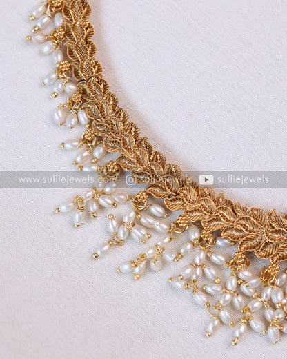 Sullie Basic - Stone Gold Necklace with Pearls & Stud - Ruby