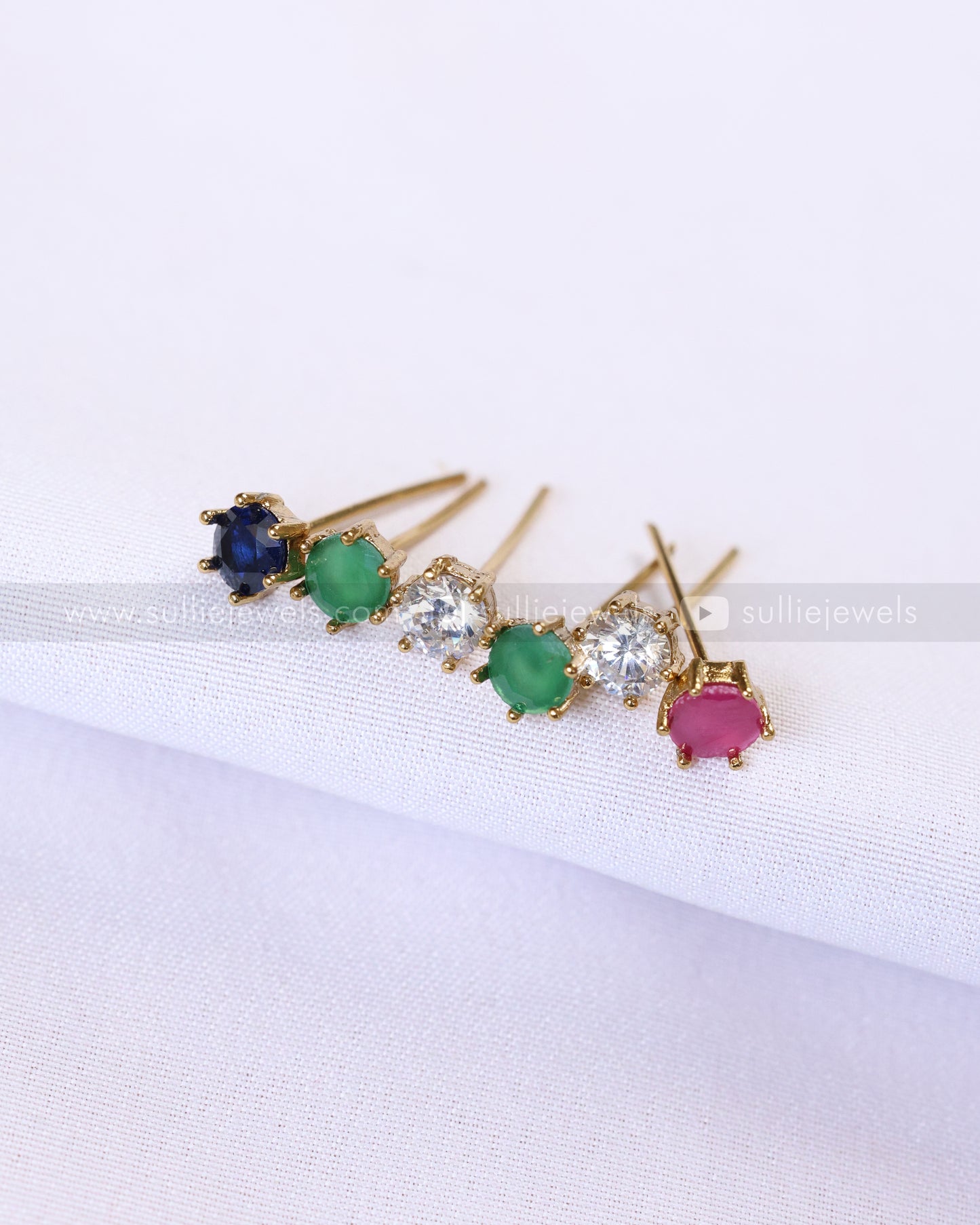 E1214 - 4 in 1 AD Peacock Changeable Stud