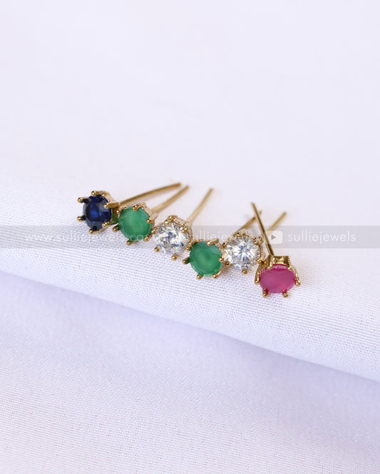 E1214 - 4 in 1 AD Peacock Changeable Stud