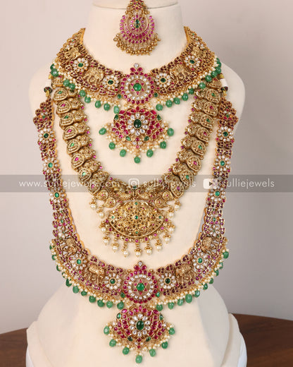 No Idol Premium Mint Bridal Combo with Tikka ( 5 piece )