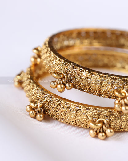 9083 - Sullie Basic Gold Ghungroo Bangle - Set of 2