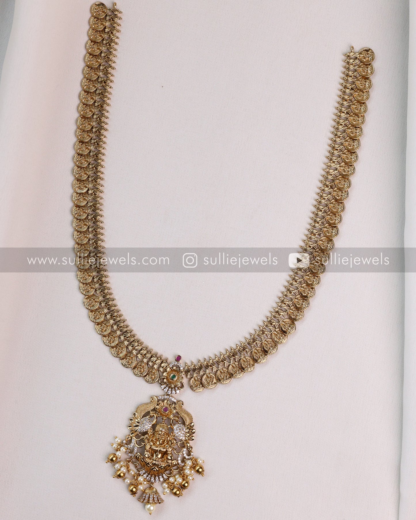 Lakshmi Coin Long Chain/Haaram with Earring