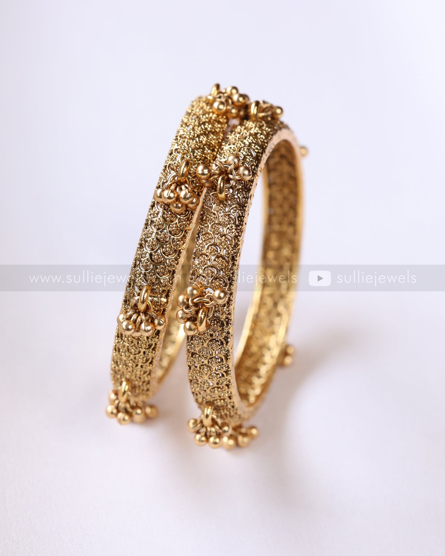9083 - Sullie Basic Gold Ghungroo Bangle - Set of 2