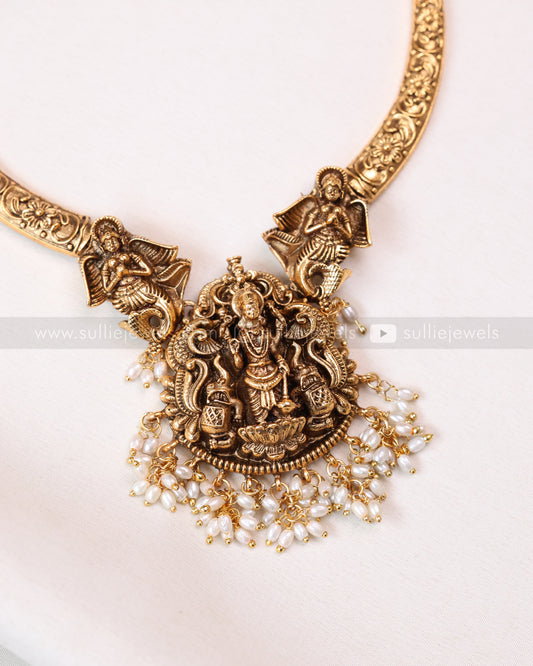 3794 - Sullie Basic - Lord Vishnu Hasli Necklace with Jhumka