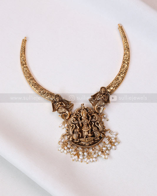 3794 - Sullie Basic - Lord Vishnu Hasli Necklace with Jhumka