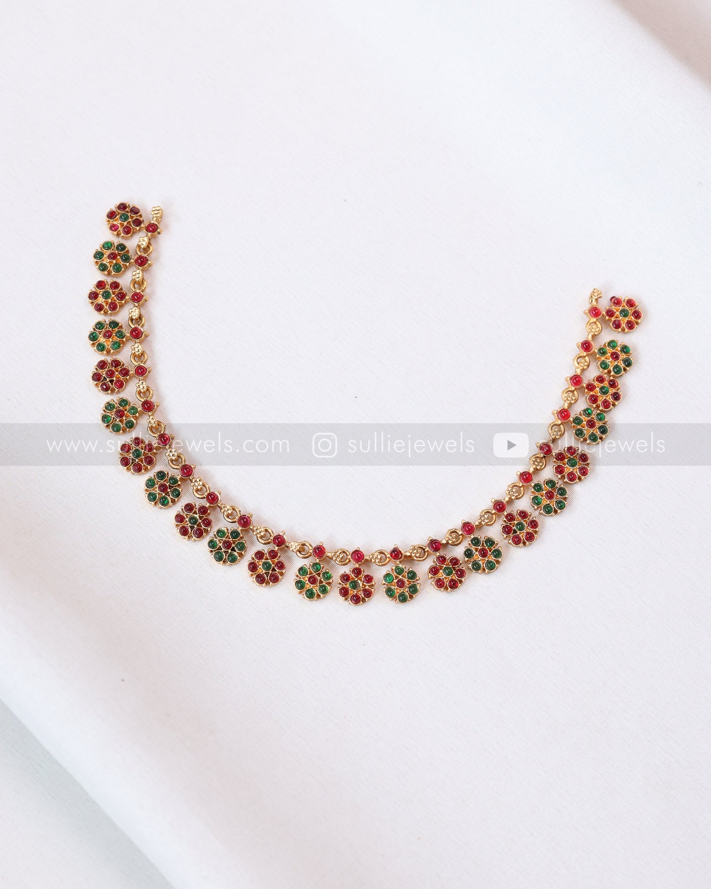 3799 - Sullie Basic - Multicolour Floral Necklace with Stud