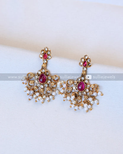 Sullie Basic - Guttapusalu Choker / Necklace with Earring - Ruby
