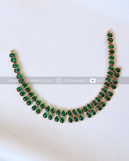 Sullie Basic - Green Raindrop Necklace with Earring