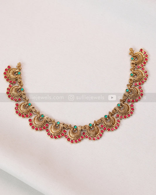 3788 - Sullie Basic - Peacock Ruby Stone Necklace with Stud