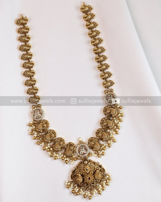 Peacock Gold Long Chain / Haram with Jhumka