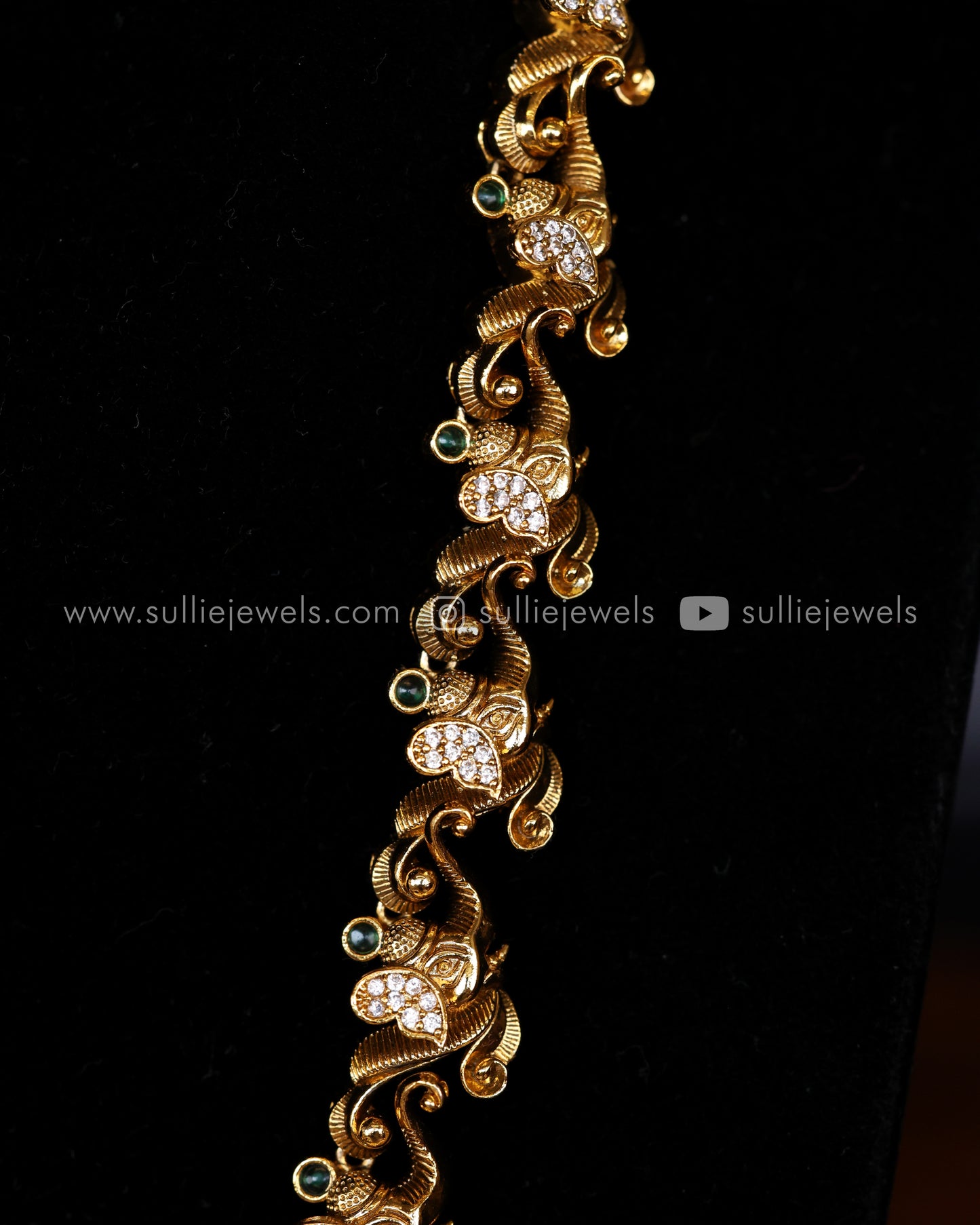 Premium Antique Goddess Nagas Haram with Stone details
