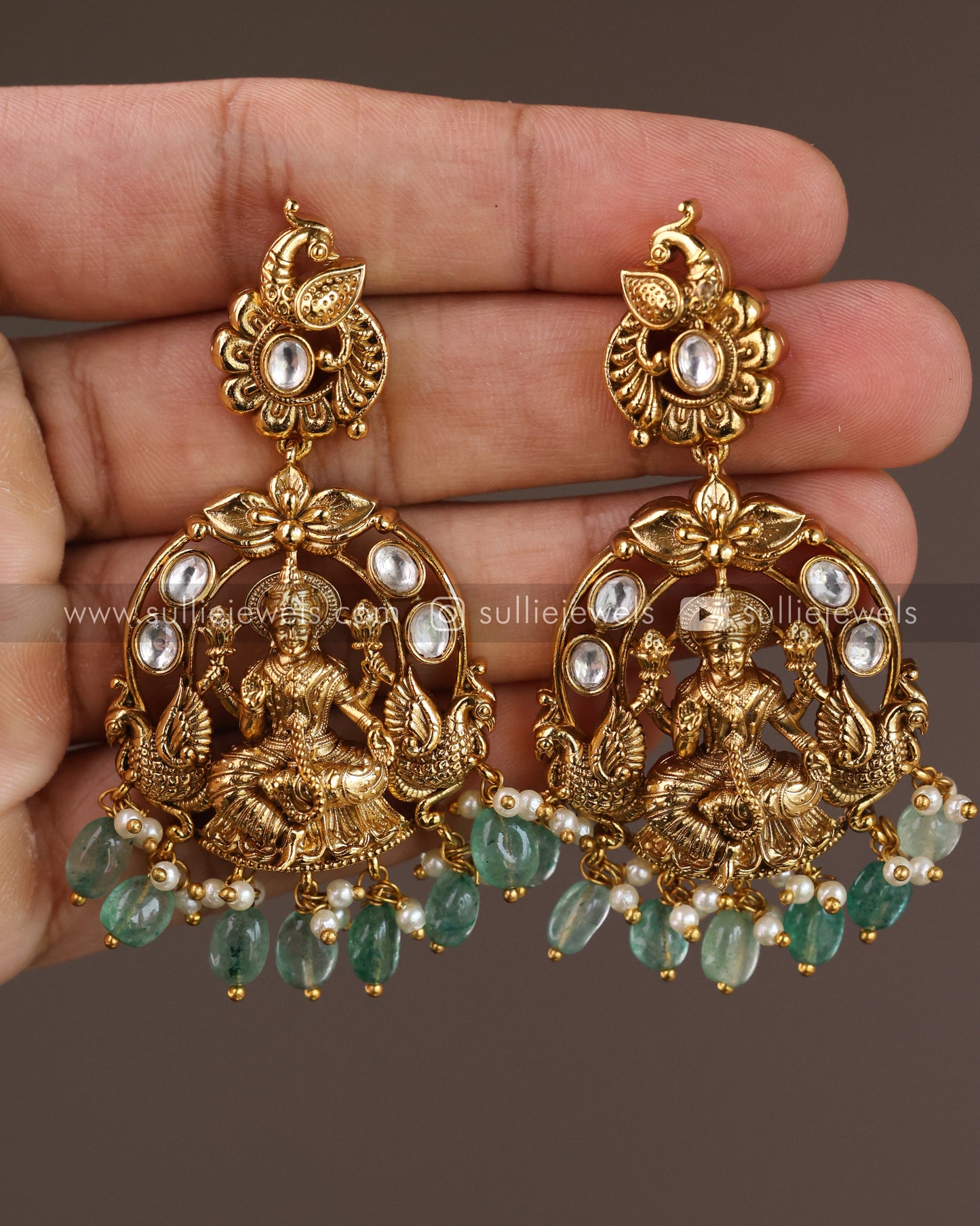 Premium Lakshmi Onyx Mint Beads Bridal Combo ( 6 piece )