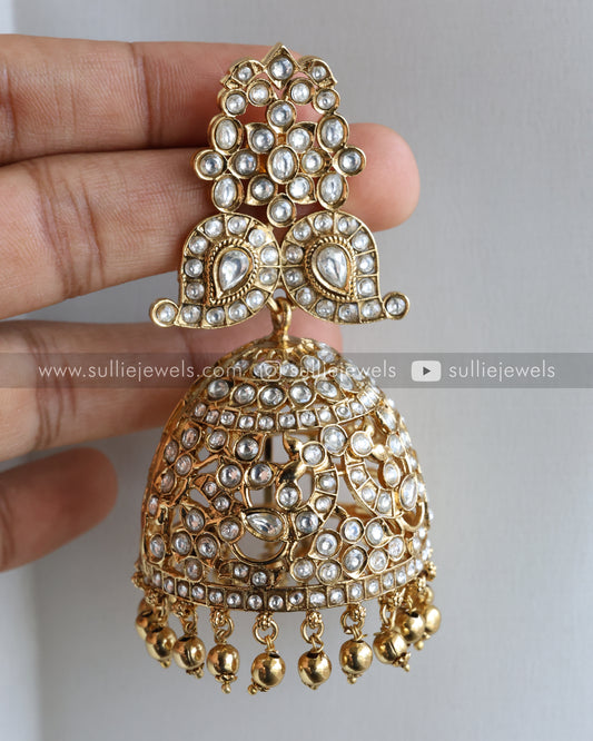 White Kemp Mango Long Jhumka