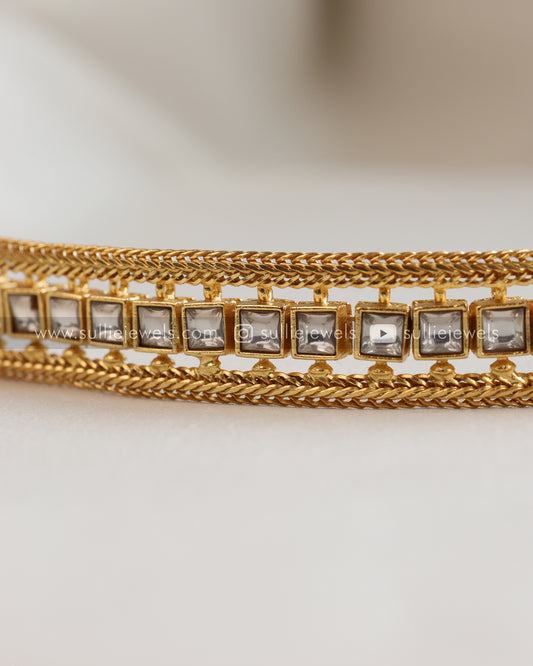 Premium White Stone Band Choker