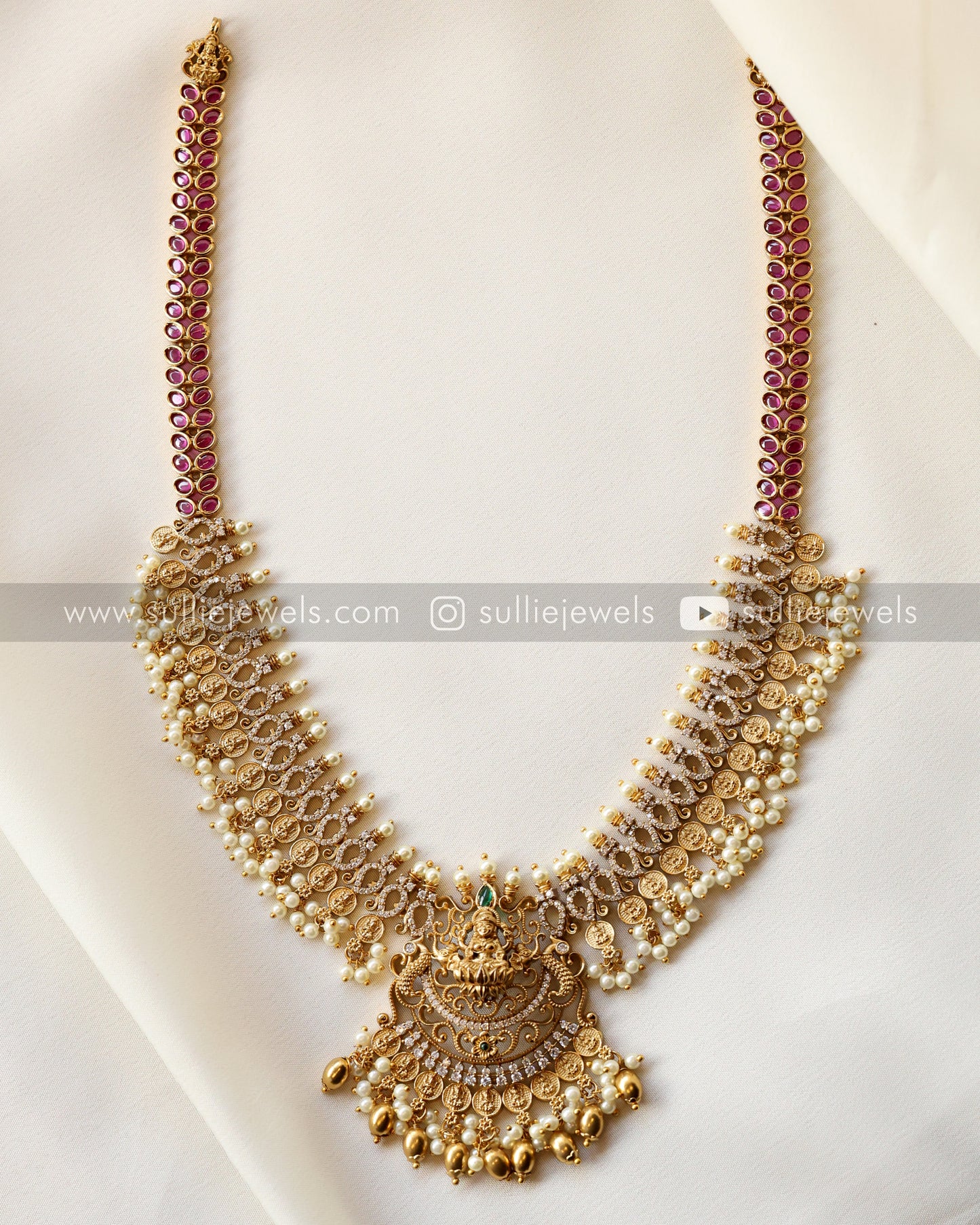 Lakshmi Gold Stone Haram with Earrings