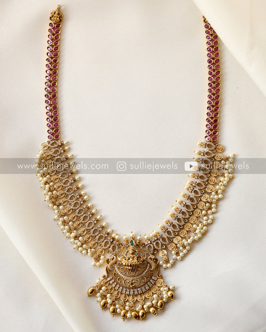 Lakshmi Gold Stone Haram with Earrings