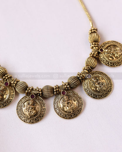 3950 - Lakshmi Antique Coin Necklace Chain