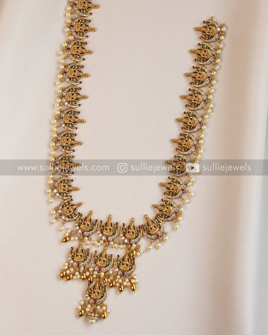 Lakshmi Tier Premium Long Chain/Haaram with Earring