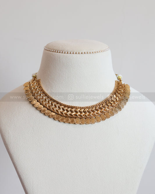 3792 - Sullie Basic - Coin Designer Necklace with Stud