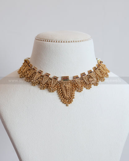 3787 - Sullie Basic - Kerala Style Nettipattam Necklace with Stud