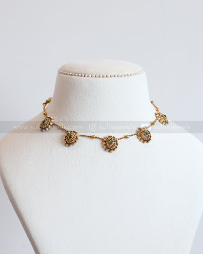 3798 - Sullie Basic - Minimal Gold Chakra Necklace with Stud