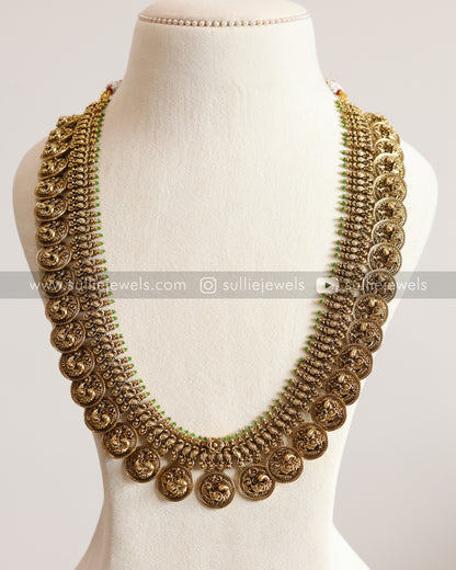 No Idol - Peacock Premium Heavy Coin Long chain / Haaram with Stud