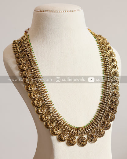 No Idol - Peacock Premium Heavy Coin Long chain / Haaram with Stud