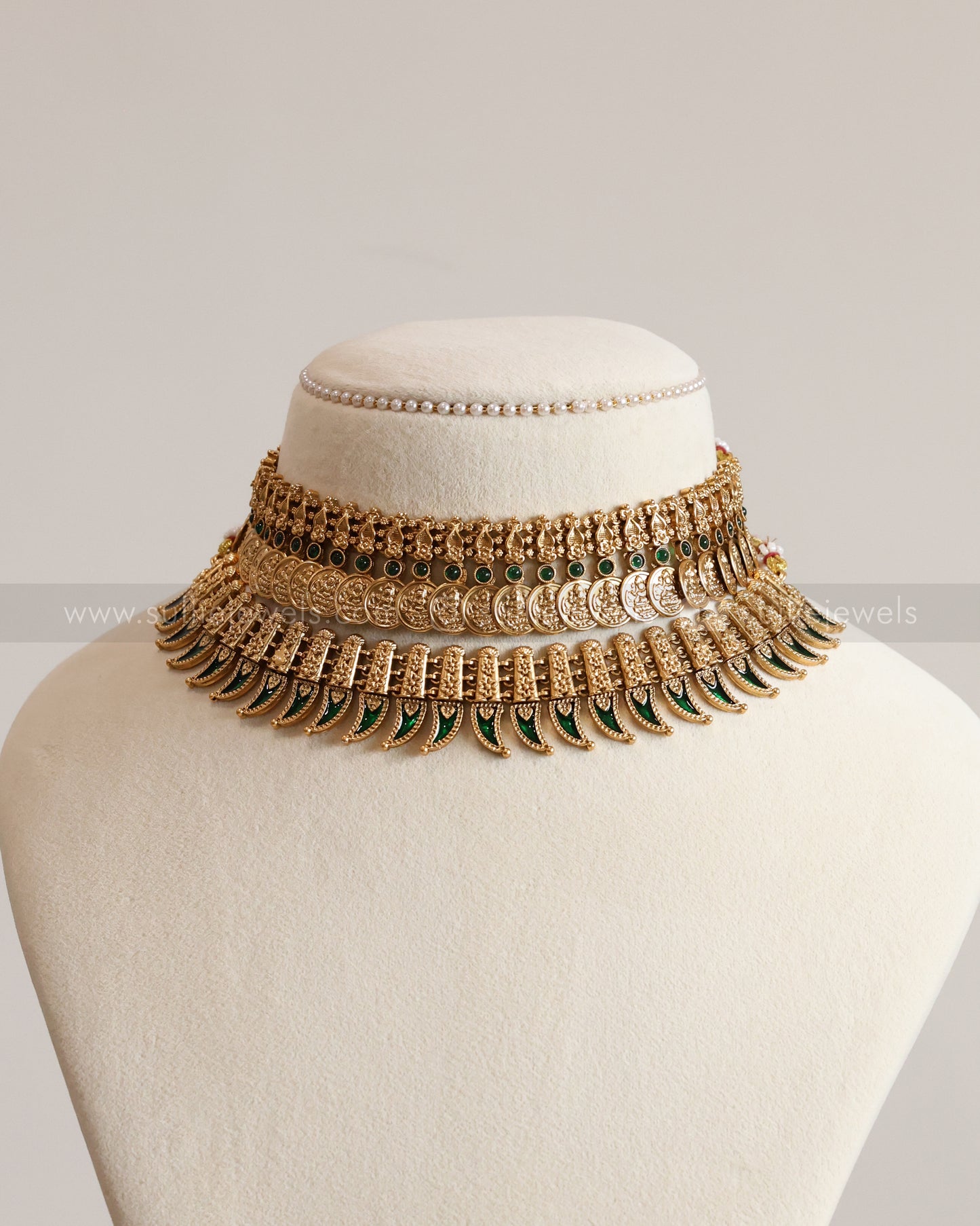 Traditional Green Palakka Coin Layered Combo ( 4 piece )