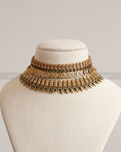 Traditional Green Palakka Coin Layered Combo ( 4 piece )