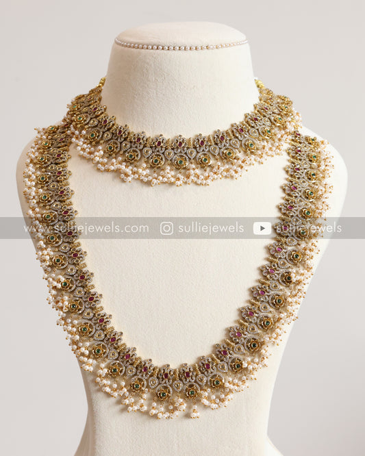 No Idol - AD Stone Guttapusalu Bridal Combo ( 3 piece )