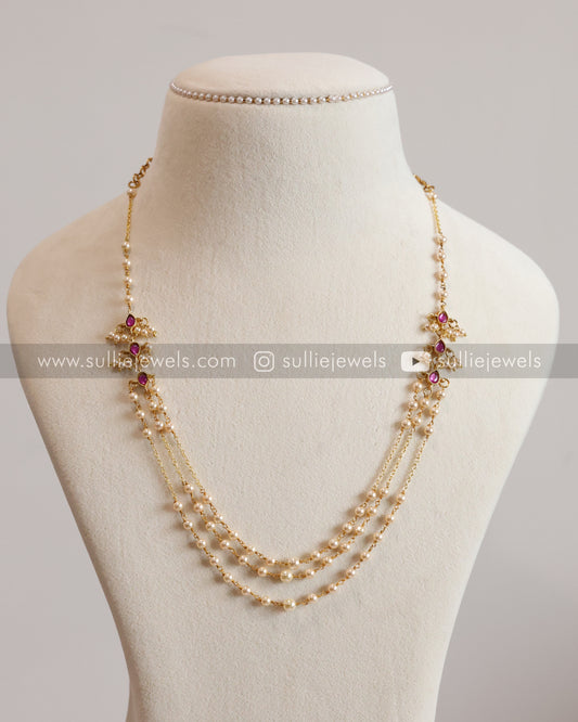 Jadau Kemp Minimal Pearl Layered Chain