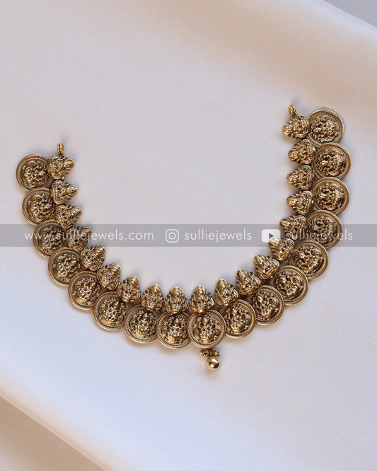 Antique Premium Kaashumaala / Coin Necklace with Jhumka