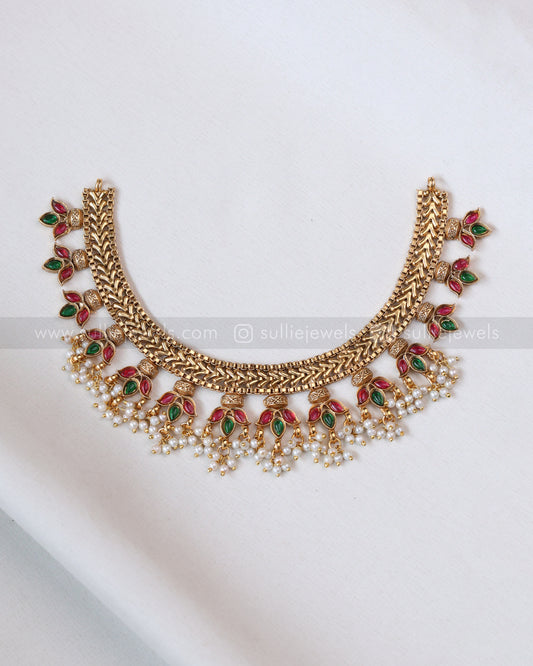 3801 - Sullie Basic - Lotus Pearl Box Chain Necklace with Stud