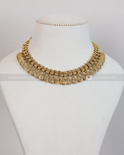 3887 - Peacock Coin Necklace with Jhumka