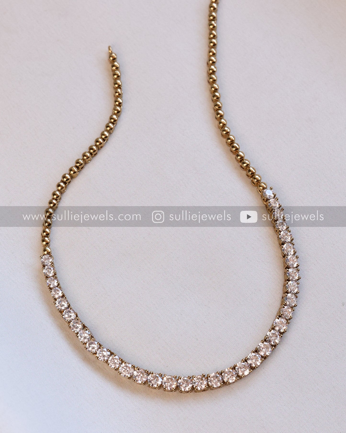 Diamond Single Line Necklace & Earring