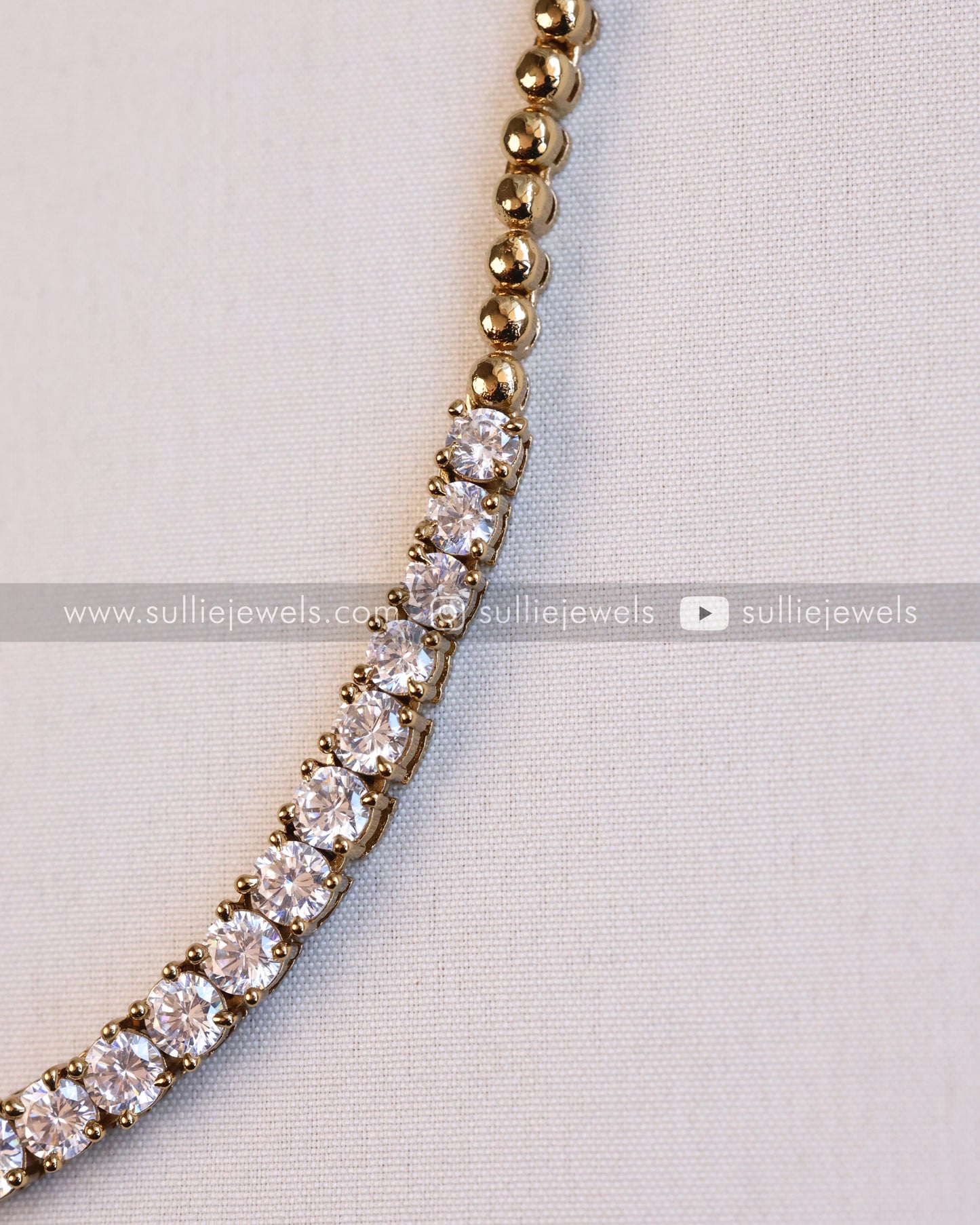 Diamond Single Line Necklace & Earring
