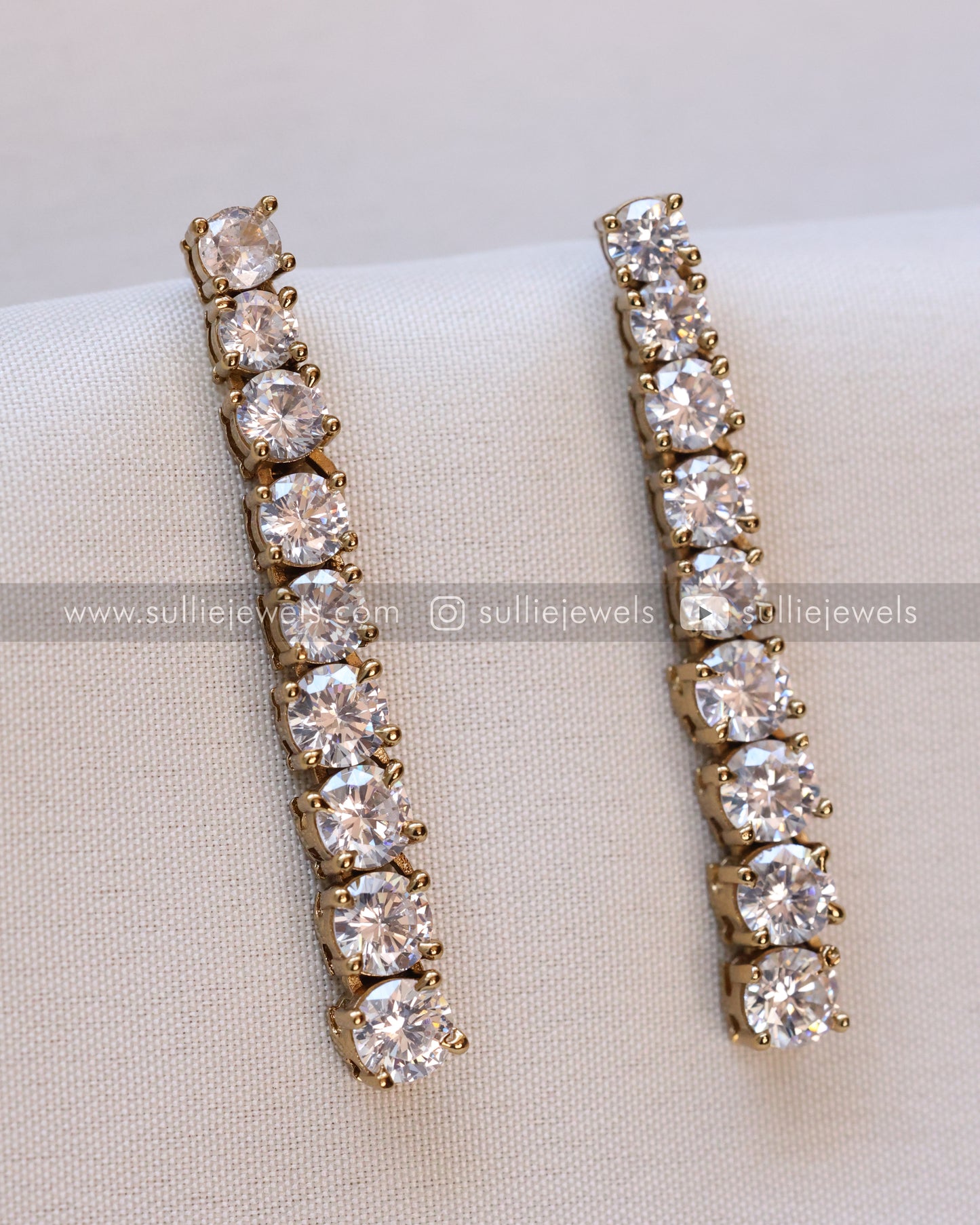 Diamond Single Line Necklace & Earring