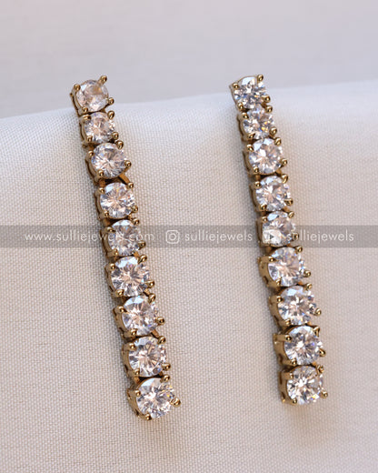 Diamond Single Line Necklace & Earring