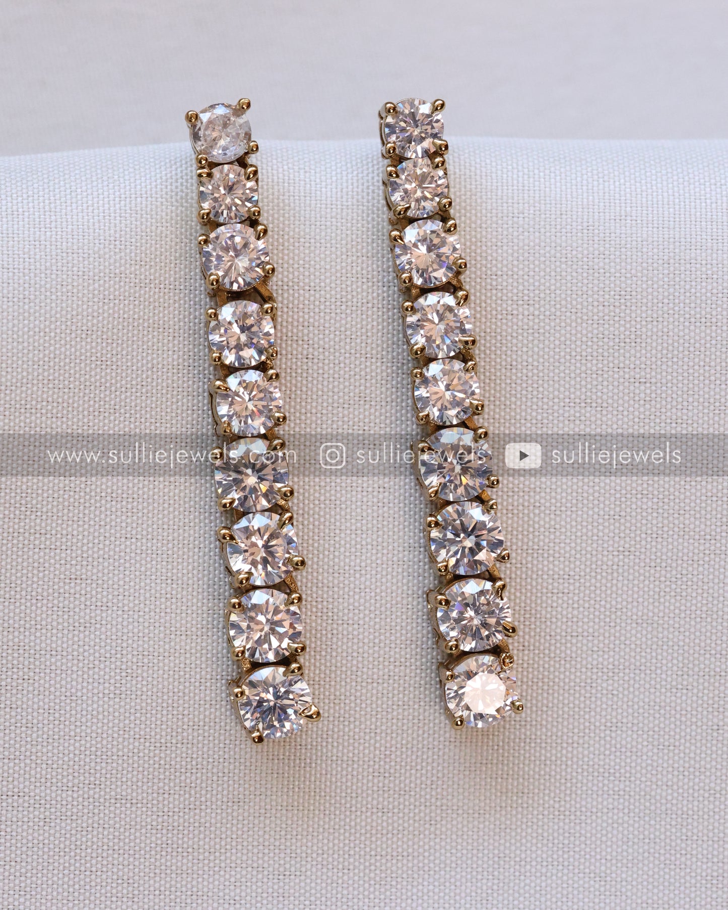 Diamond Single Line Necklace & Earring
