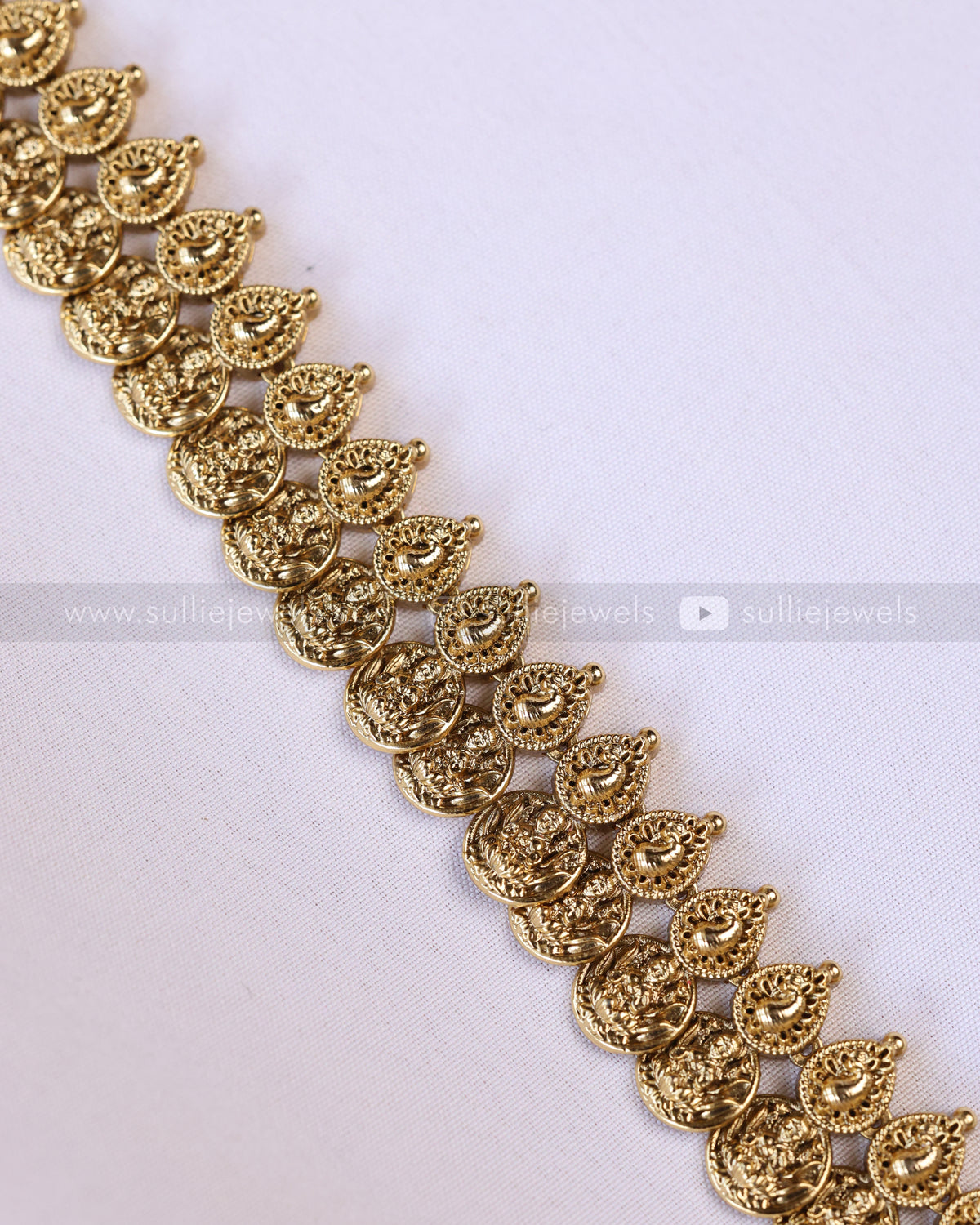3886 - Jadau Kemp Stone Coin Mint Beads Necklace with Jhumka