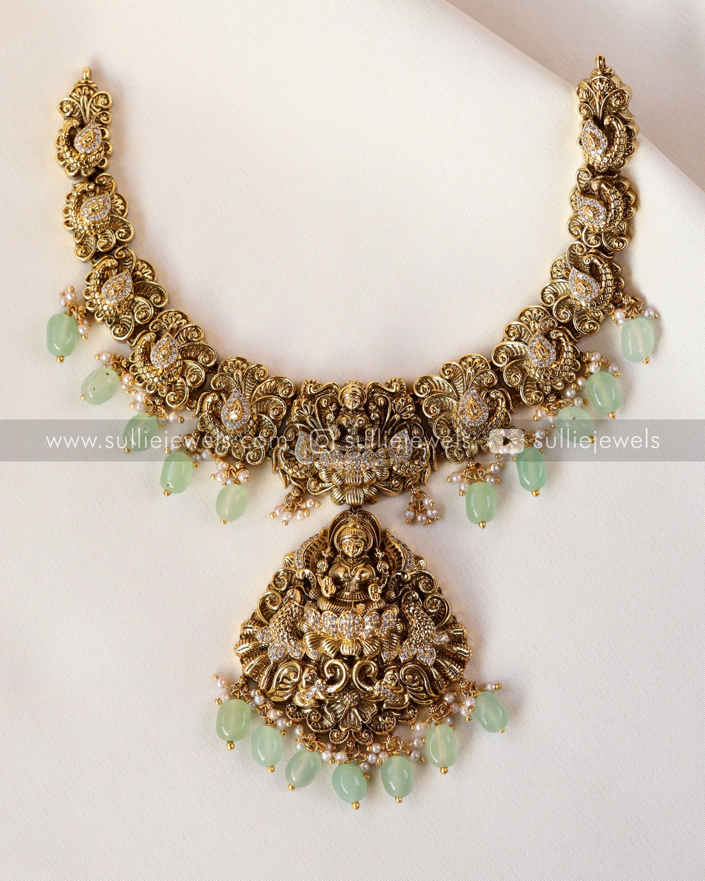 Lakshmi Premium Victorian Mint Beads Bridal Combo ( 5 piece )