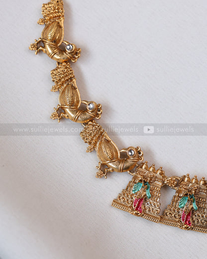 3805 - Sullie Basic - Meenakari Temple Krishna Necklace with Stud