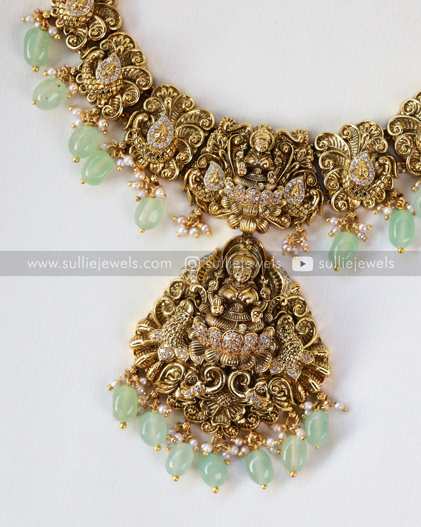 Premium Nagas Bridal Set - Mint Beads (3 piece)