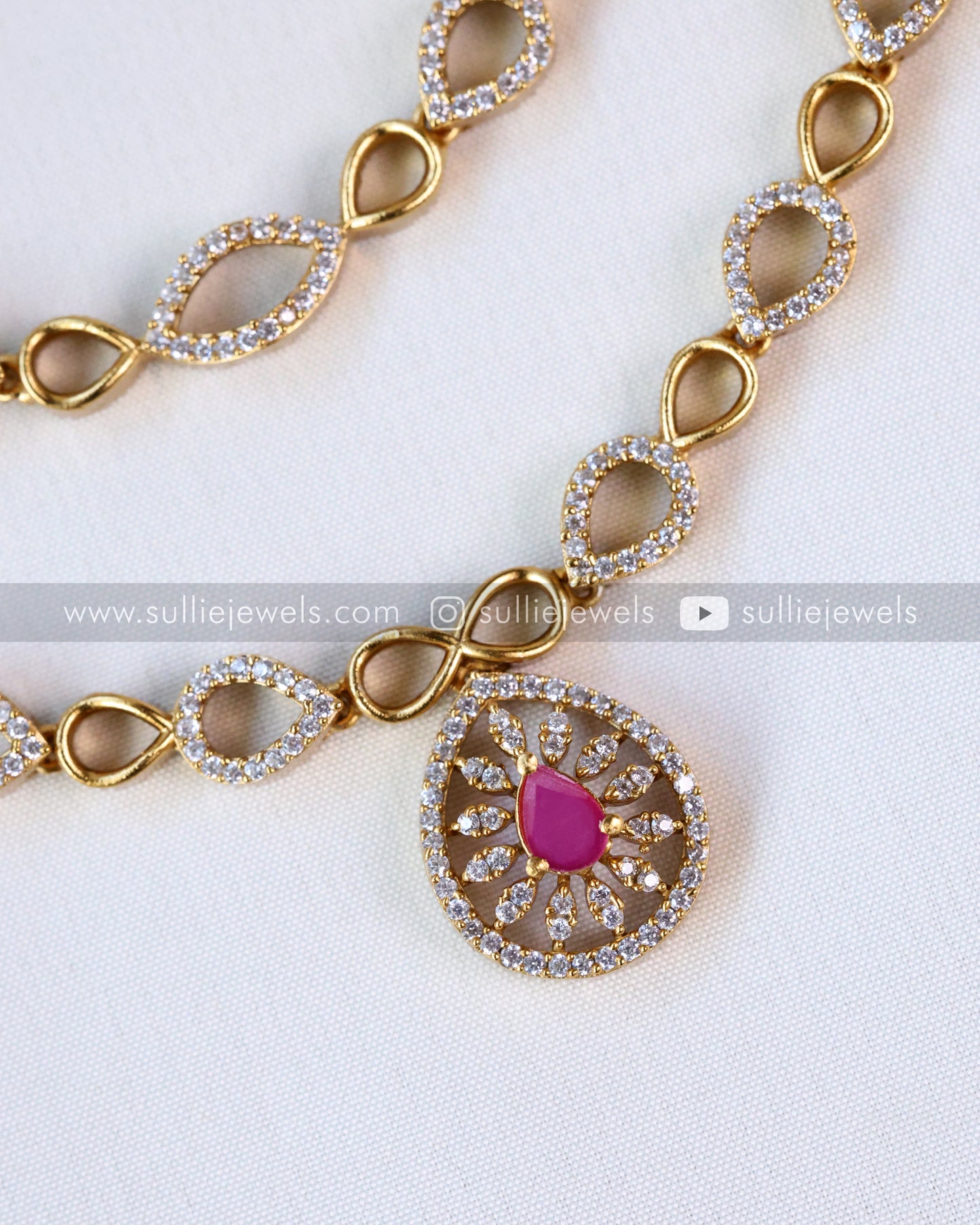 Double Layer AD Necklace with Earrings