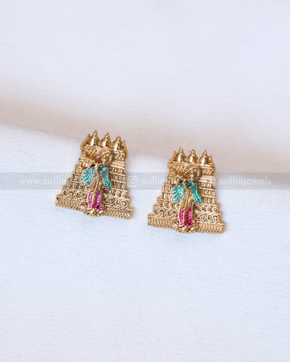 3805 - Sullie Basic - Meenakari Temple Krishna Necklace with Stud