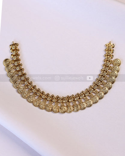 3887 - Peacock Coin Necklace with Jhumka