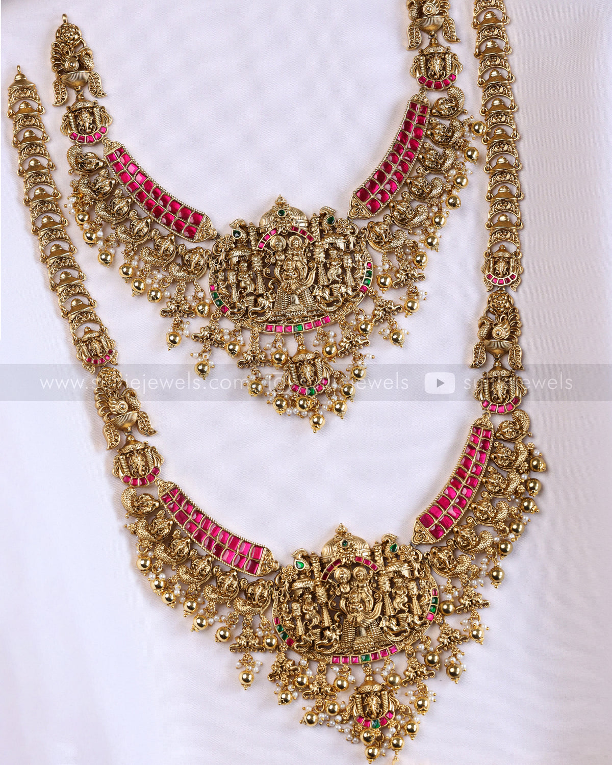 844 - Premium Kemp Ram Parivar Bridal Set with Hip Chain