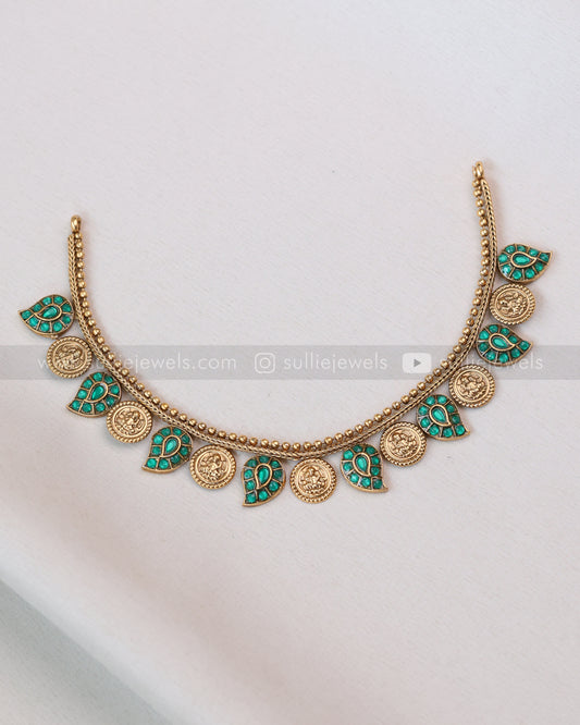3727 - Sullie Basic - Kemp Coin Maanga Maala with Studs - Bright Green
