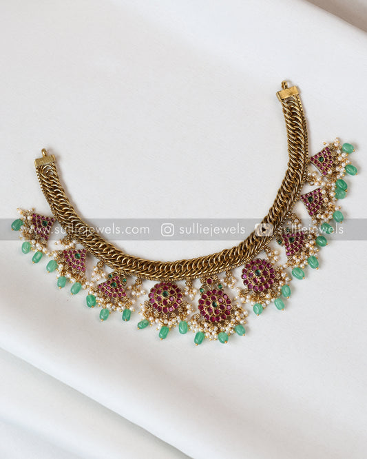 No Idol - Premium Kemp Design Necklace with Earring - Mint Beads
