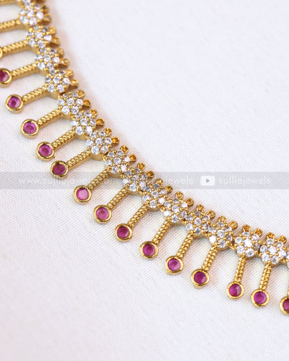 Diamond Minimal Spike Necklace with Stud - 3 colours